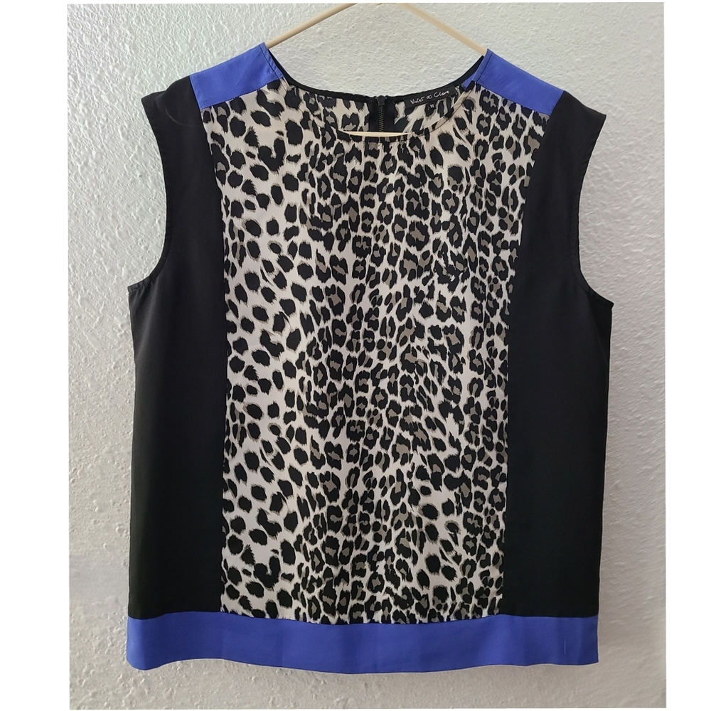 Violet & Claire leopard sleeveless blouse